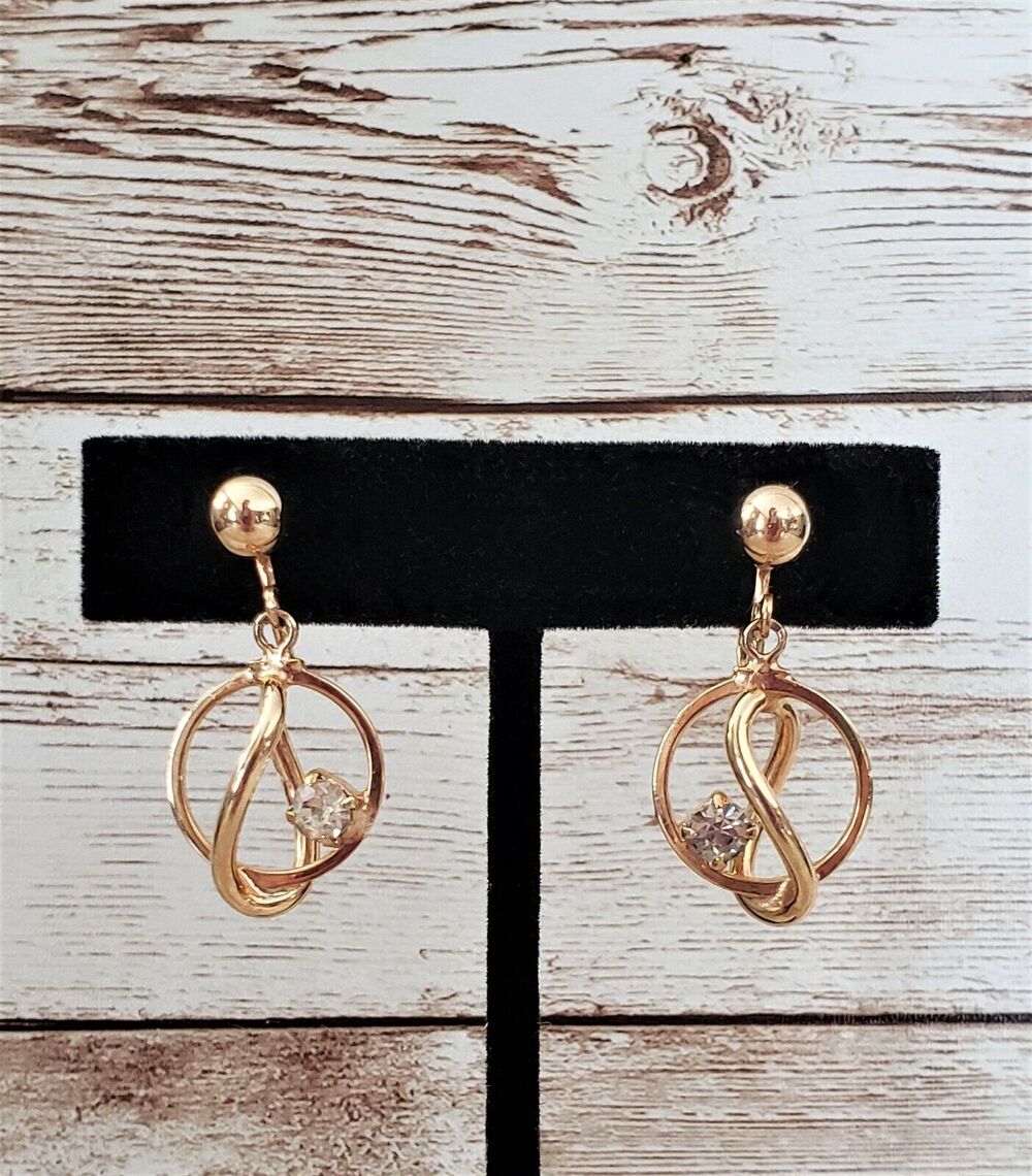 Vintage Screw On Earrings - Signed Alice Dangle Earrings
